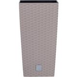 Prosperplast Pot de fleurs Rato Square, avec insert de plantation (mocca, largeur 29 x hauteur 55 x profondeur 29 cm)
