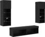 vidaXL TV-wandunit, 6 stuks, zwart eiken, hout