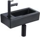 QeramiQ Fuente Fonteinset - 37.5x18.5x9cm - keramiek - kraangat links - fonteinkraan zwart mat - afvoerplug - verlaagd sifon - Mat Zwart