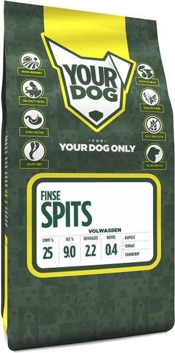 Yourdog Volwassen 3 kg finse spits hondenvoer