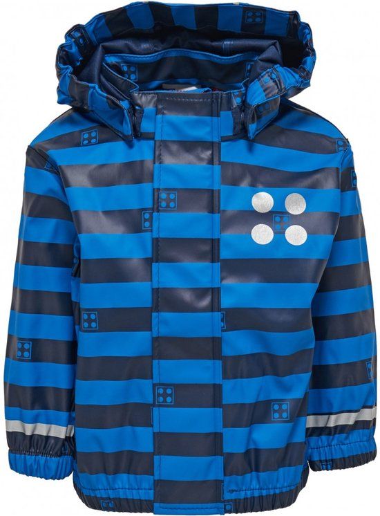 Lego Duplo Justice - Regenjas - Jongens - Maat 80 - Blauw gestreept