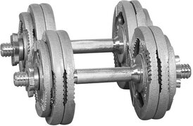 Gorilla Sports Dumbellset 30 kg Gripper Gietijzer