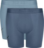 Sloggi Men SLG Base Soft Short - heren boxershort korte pijp (2-pack) - licht- en middenblauw