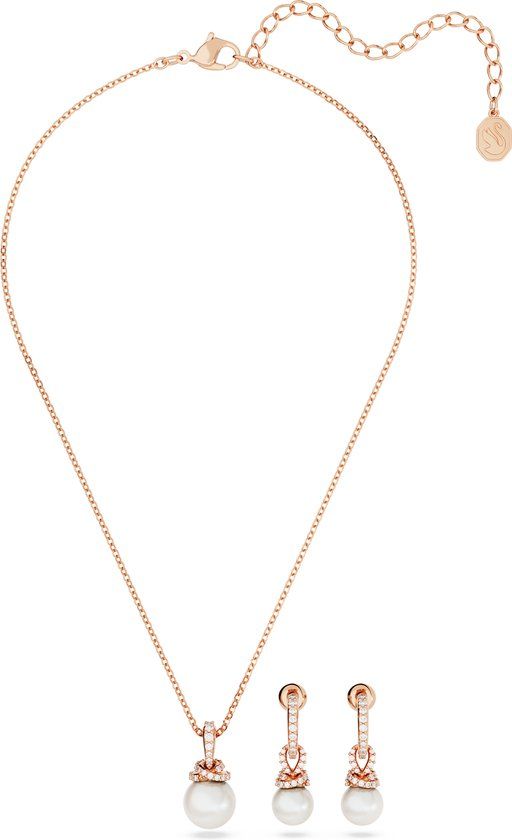 Swarovski Originally Set - Ketting + Oorbellen - Rosékleurig - Metaal - Swarovski Kristal