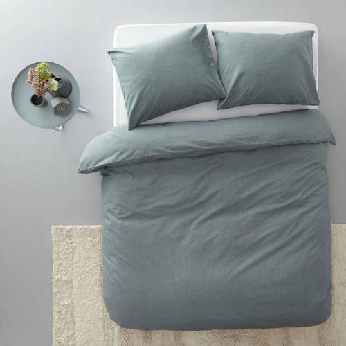 Damai Katoenen Dekbedovertrek 2 persoons Grijsblauw - 200x220 cm