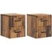 Vidaxl Armoire murale 2 pièces bois ancien 34,5 x 33 x 40 cm