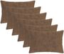 vidaXL Taie d'oreiller 6 pcs HEERLEN Clair brun 50 x 80 cm Fausse fourrure de lapin