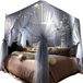 Joyreap 4 Hoeken Post Luifel Bed Gordijn voor Meisjes & Volwassenen - Koninklijke Luxe Gezellige Gordijn Netting - Leuke Prinses Slaapkamer Decoratie Accessoires (Grijs-Blauw, 86" B x 78" L, King)