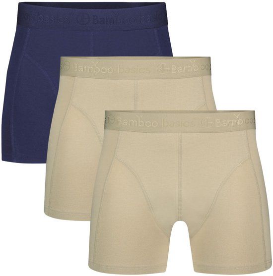 Bamboo Basics Heren Bamboe Boxershorts Rico (3-pack) - Navy, Khaki & Khaki Ton Sur Ton - Maat XXL