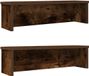 vidaXL Keukenrek, stapelbaar, 2 stuks, gerookt eiken, 60 x 15 x 16 cm