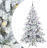 vidaXL - Kunstmatige - Hinged - Kerstboom - Wit - 210 - cm - PVC - en - Staal