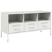 Meuble TV acier blanc 100,5x39x50,5 cm