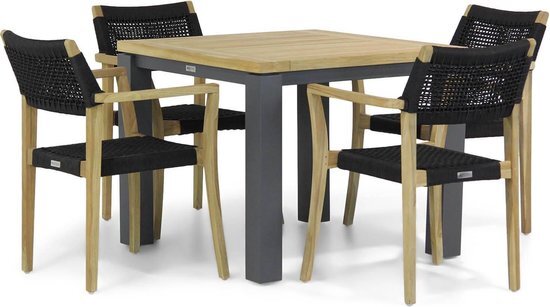 Lifestyle Garden Furniture Lifestyle Dallas/Veneto 90 cm dining tuinset 5-delig