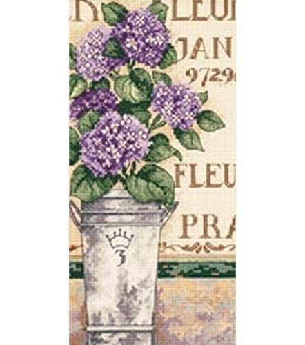 Dimensions Gouden Petite Hortensia Bloemen Getelde Kruissteek Kit-4 "X8" 18 Count