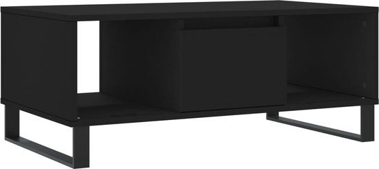 vidaXL Salontafel 90x50x36,5 cm Bewerkt Hout Zwart