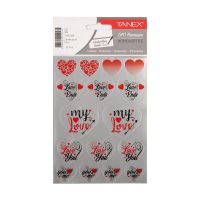 Tanex Love Series Stickers Hearts Silver (2 x 16 pcs)