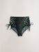 Next Dames Bikinibroekje met hoge taille en ruches - Groen