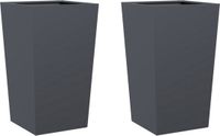 vidaXL Jardinière 2 pcs 45x45x75 cm acier anthracite