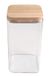 BIRAMBEAU - Keukengerei - Glazen Pot - Opbergdozen - Bamboe Deksel - Ideaal Voor Opslag Droog Voedsel - Losse boodschappen - Inhoud: 750ml, Beige