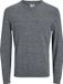 JACK & JONES Basic knit v-neck slim fit pullover coton bleu