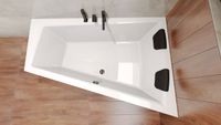 Badland INTIMA hoekbad 160 x 90 cm rechts wit met hoofdsteun zonder zijpaneel