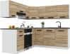 BELINI Keukenblok ITALIA 6 - Meuble de cuisine Set 360 cm Sonoma Eiken avec plans de travail - Armoires supérieures et inférieures