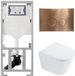 QeramiQ Dely Toiletset - 36.3x51.7cm - diepspoel - rimless - Geberit UP320 inbouwreservoir - met Burda frame - softclose toilet zitting - 35mm - koperen bedieningsplaat - ronde knoppen - glans wit