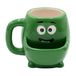 Dekohelden24 Koffiemok met koekjesvak van keramiek, groen monster, afmetingen: ca. 10 x 7 cm, inhoud: 300 ml, groen