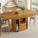 MODFU Uitschuifbare Tafel - Met Opbergruimte - Modern - Voor Woonkamer - MDF - Walnootkleur - 118-158 x 118 x 77 cm