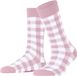 Burlington Vichy gedessineerd katoen sokken dames roze - maat 36-41