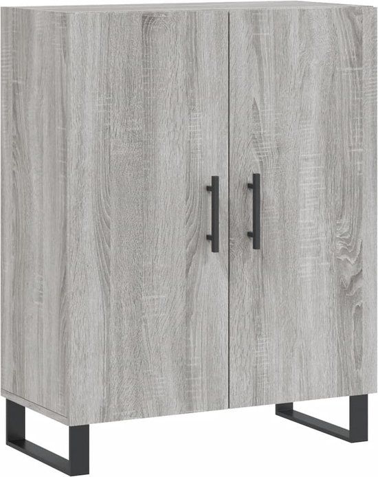vidaXL Dressoir 69,5x34x90 cm bewerkt hout grijs sonoma eikenkleurig
