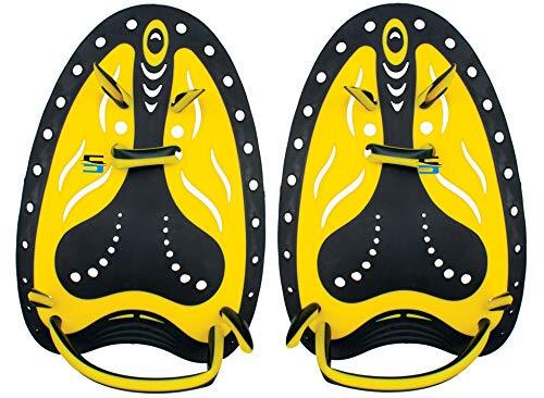 Seac Unisex Adult Pro handvliezen, peddel voor zwemtraining in het zwembad en in het open water, zwart/geel, L/XL