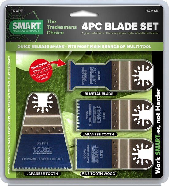 SMART Blades Multitool Zaagbladen Set - 4-Delig - Oscillerend