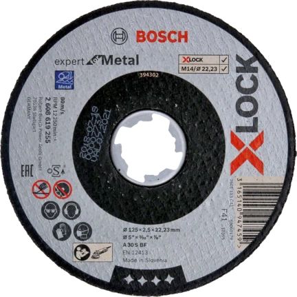 Bosch Doorslijpschijf Xlock metal exp. 125x2.5x22 - Cutting Disc