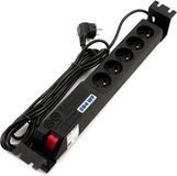 Opticord Atrack 19'' Panel 5x220V ACAR A-504. 3m power cable Black