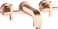 Hansgrohe AXOR Citterio 3-Loch Einbau-Waschtischmischer, Auslauf 162mm, Kreuzgriffe, Rosé
