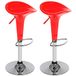 Bakaji Set van 2 keukenbarkrukken, modern design, verchroomde stalen basis, ABS-zitting, draaibare kruk met verstelbare hoogte en voetensteun (rood)