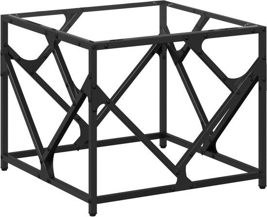 vidaXL Salontafel met transparant glazen blad 50x50x41 cm staal