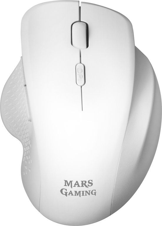 Mars Gaming MMWERGO - Wireless Ergonomic Mouse - White - 3200 DPI