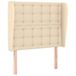 VidaXL Hoofdbord met randen 203x23x78/88 cm stof crèmekleurig