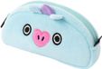 Line Friends BT21 MANG Étui en peluche zippé, bleu clair