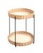 HAKU Bijzettafel wilgenvlechtwerk naturel metaal onderstel zwart multiplex wilg gevlochten sofatafel salontafel - Maat: H 49 cm x Ø 42 cm, Stijl: Bohemian