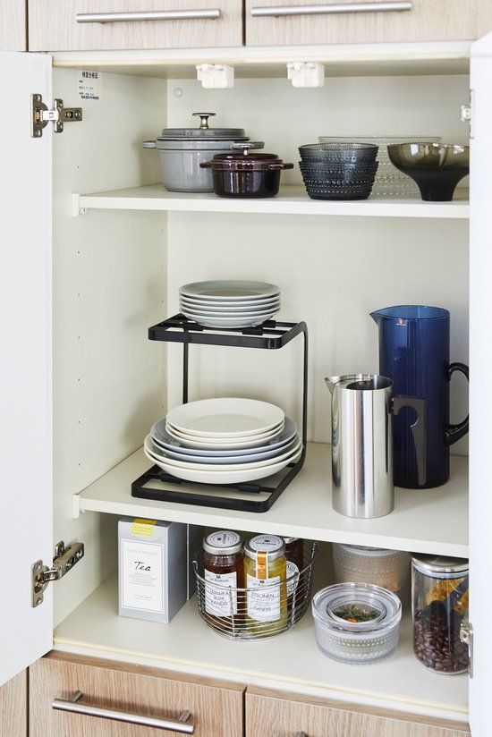 Yamazaki Keukenrek voor borden en pannen - Zwart - Metaal