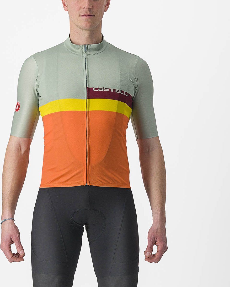 Castelli A Blocco Jersey Heren, groen/oranje