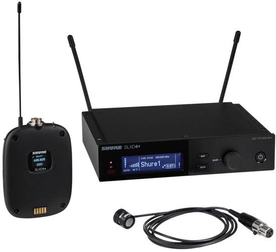 Shure SLXD14+E/85M-S50 draadloos bodypack-systeem met WL185m (823-865 MHz)