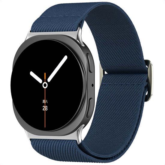 imoshion Elastisch nylon bandje voor de Samsung Galaxy Watch 9 (40/44mm) / Watch 8 (40/44mm) / Classic (46mm) - Donkerblauw