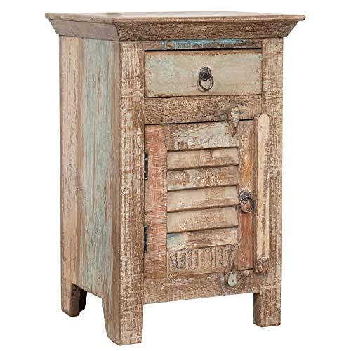 Biscottini Nachtkastje van gerecycled hout - 65 x 33 x 43 cm - Rustiek - Vintage