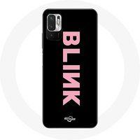 Maniacase Hoesje voor Xiaomi Poco M3 Pro Blink Fandom Blackpink Roze Logo Zwarte Achtergrond