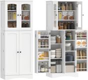 HOMCOM Voorraadkasten - Spaanplaat, MDF - 60 x 40 x 162 cm - Wit