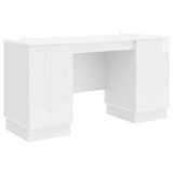 vidaXL Bureau Hoogglans Wit 142,5 x 50 x 75 cm Bewerkt hout